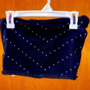 Pink Tube-top Black with Rhinestone Design